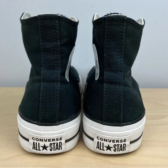 Converse Women’s Size 10.0 All Star Chuck Taylor Hi Platform Shoes Black & White - Picture 7 of 11